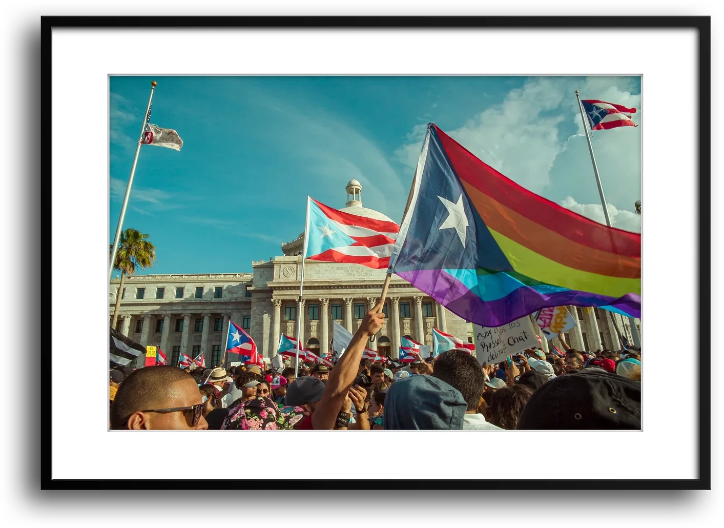 Puerto Rico Capitol Pride Protest, Rainbow Flag