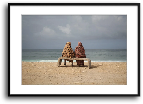 Moroccan Women on Bench by the Sea, Taghazout