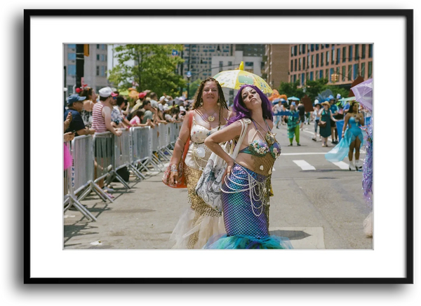 NYC Mermaid Parade Mermaids Posing framed print