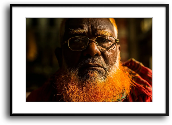 Dhaka Henna-Beard Portrait, Bangladesh framed print