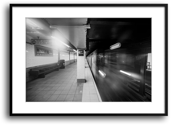 NYC Subway Wall Street Platform Blur framed print