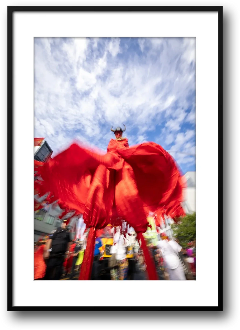 NYC J'Ouvert Red Devil Stilt Walker, Brooklyn