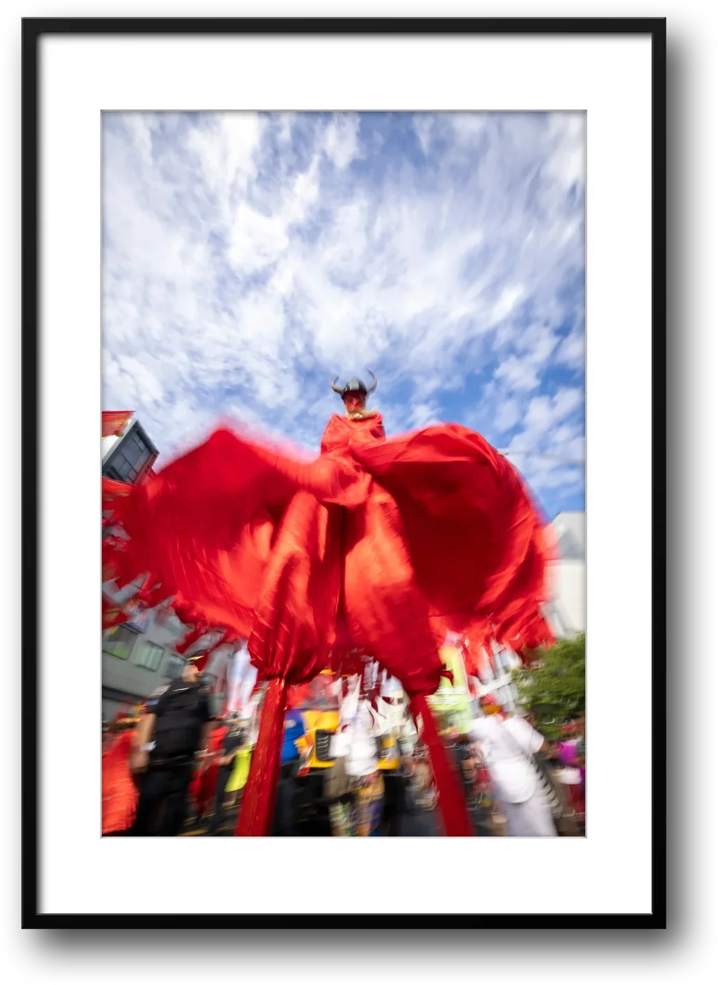 NYC J'Ouvert Red Devil Stilt Walker, Brooklyn