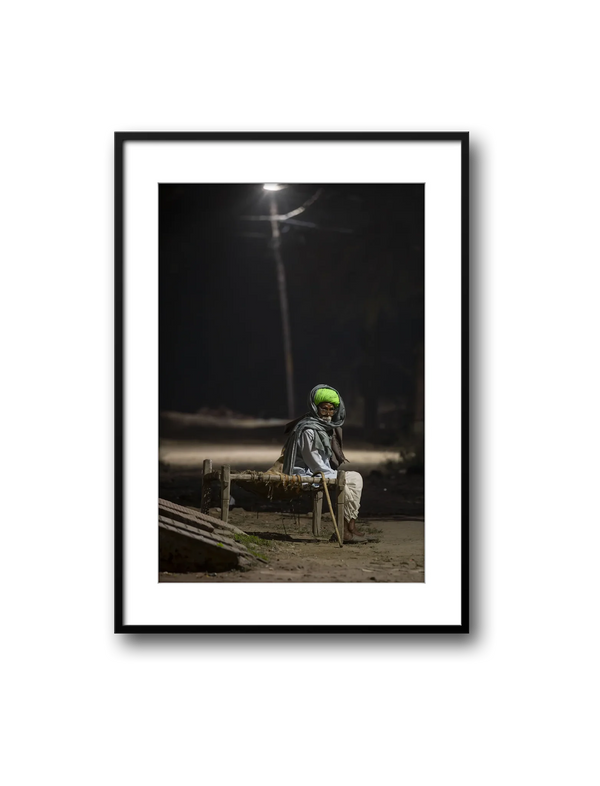 India Man Under Streetlight, Jodhpur