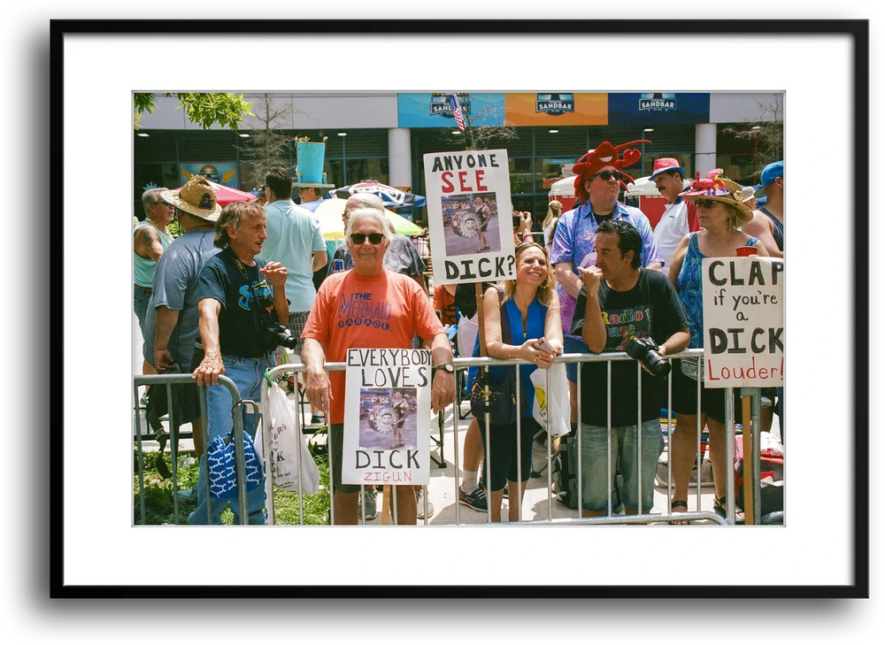 NYC Mermaid Parade Everybody Loves Dick framed print