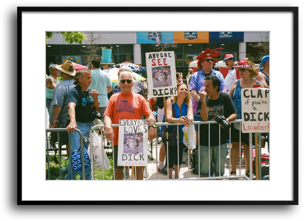NYC Mermaid Parade Everybody Loves Dick framed print