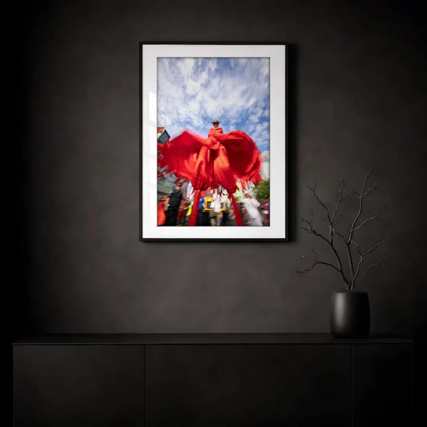 NYC J'Ouvert Red Devil Stilt Walker framed print