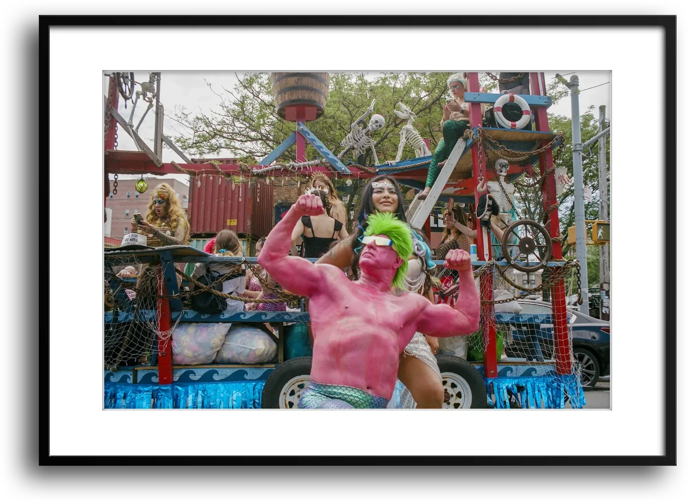 NYC Mermaid Parade Pink Hulk framed print