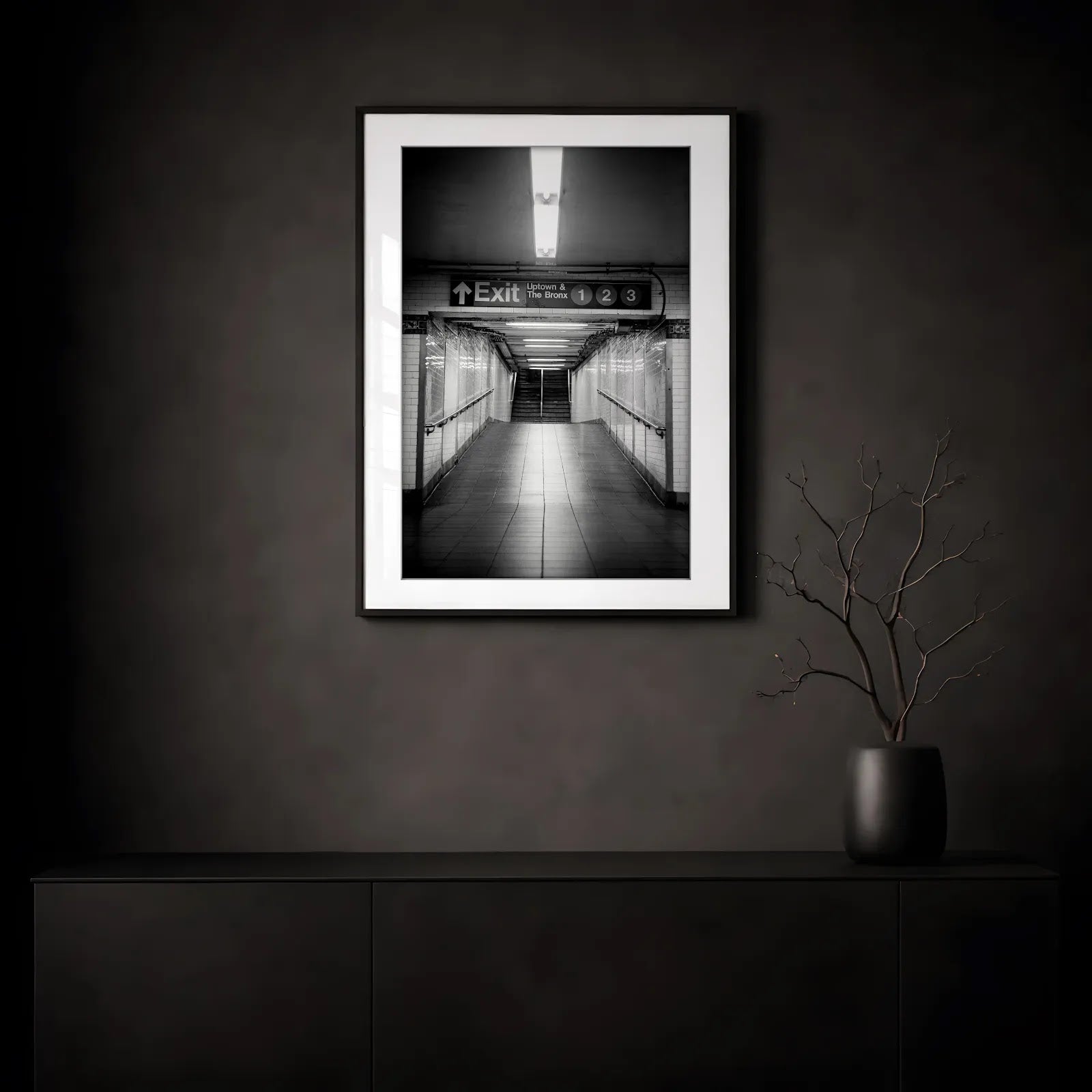 NYC Subway 1 2 3 Uptown and Bronx framed print