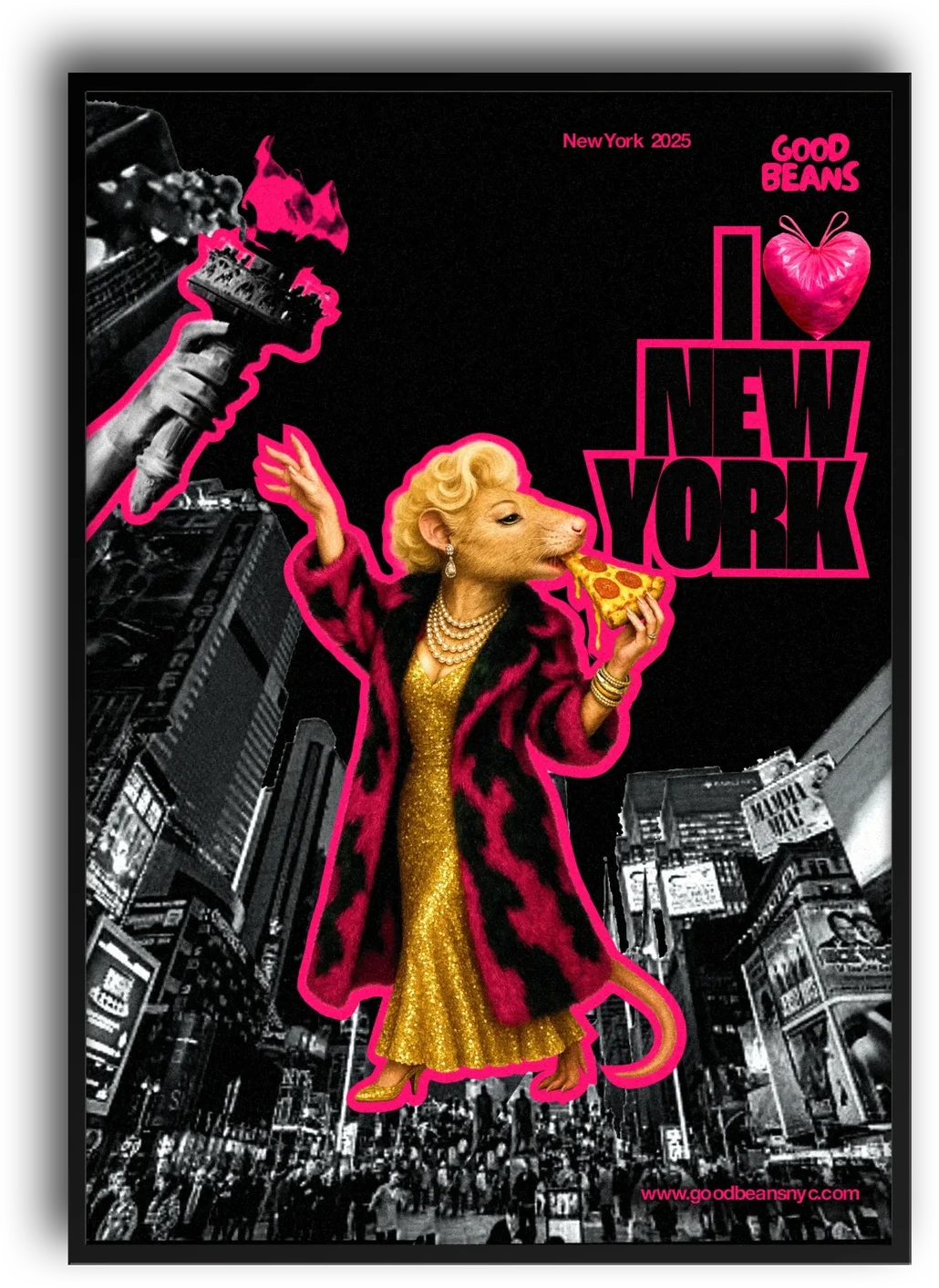 Fabulous NYC Rat Poster, Times Square