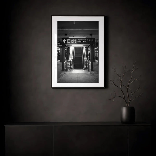 NYC Subway ACE Downtown & Brooklyn — transparent frame mockup, Good Beans NYC.