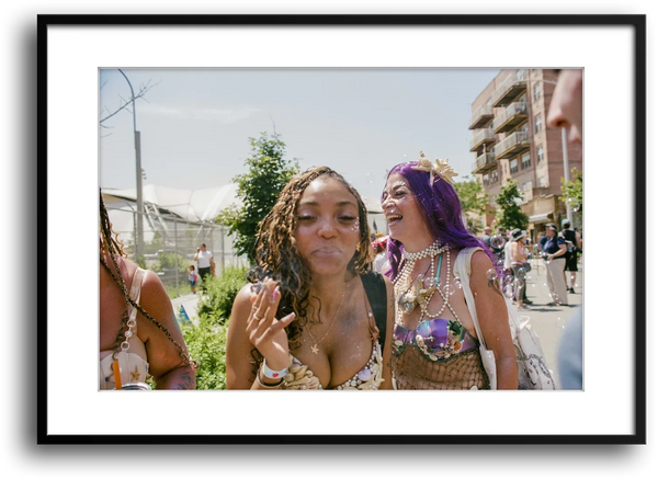 NYC Mermaid Parade Smoking and Laughing framed print