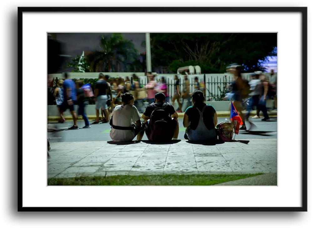 Puerto Rico Three Friends at Night, San Juan framed print