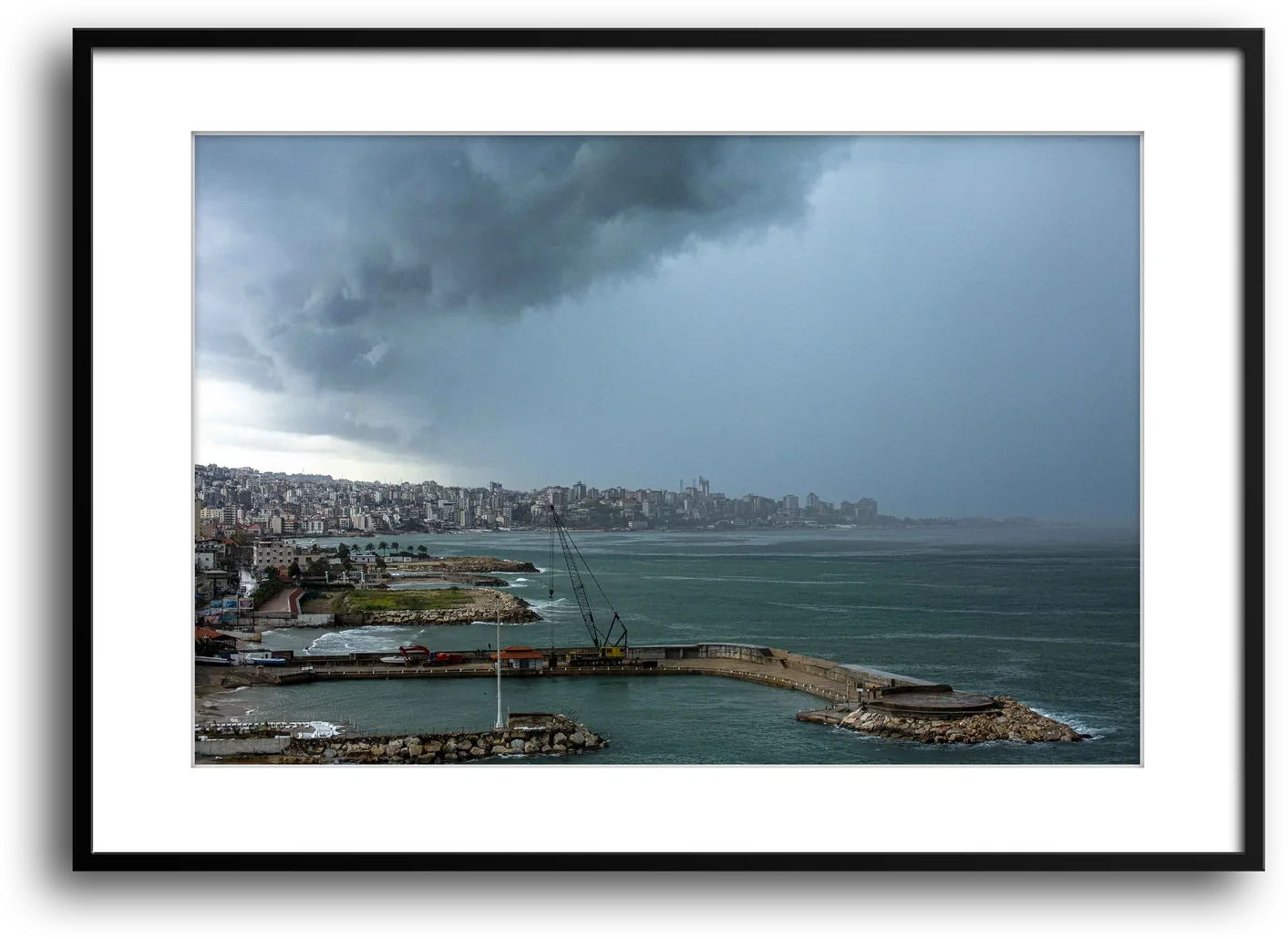 Beirut Storm, Lebanese Coast framed print