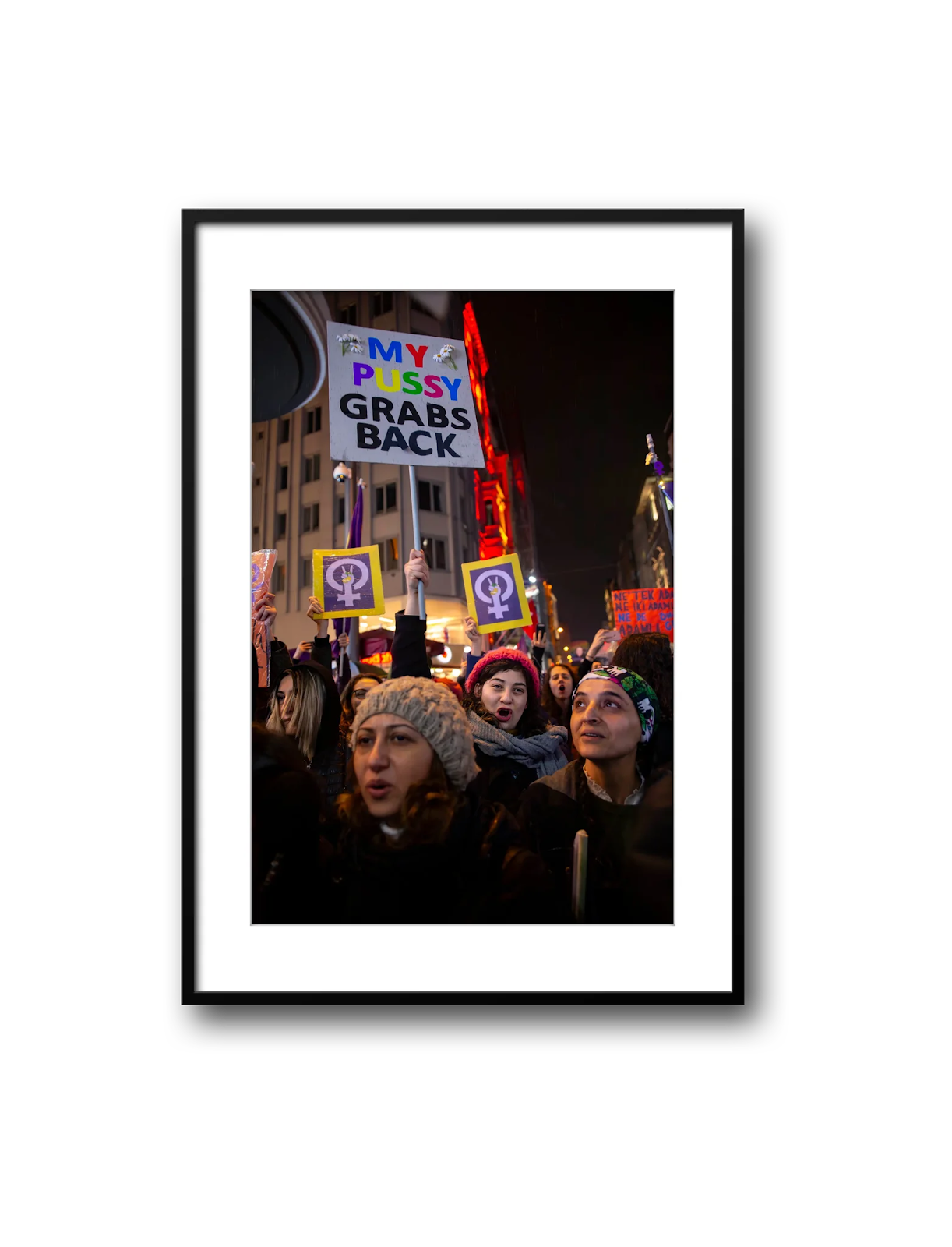 Istanbul Women's March, My Pussy Grabs Back Sign