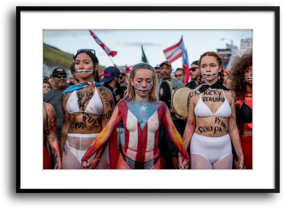 Puerto Rico Women, Ricky Renuncia Protest framed print