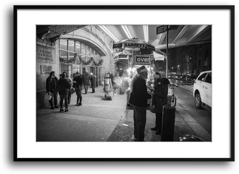 NYC Grand Central Santa Cart framed print