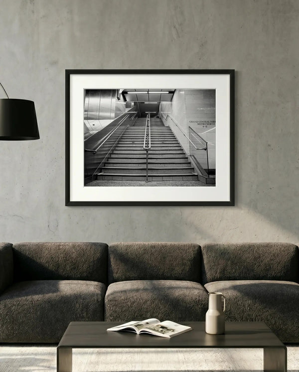 NYC Subway Grand Central Emptiness, Portals Series — minimalist close-up framed print mockup, Good Beans NYC.