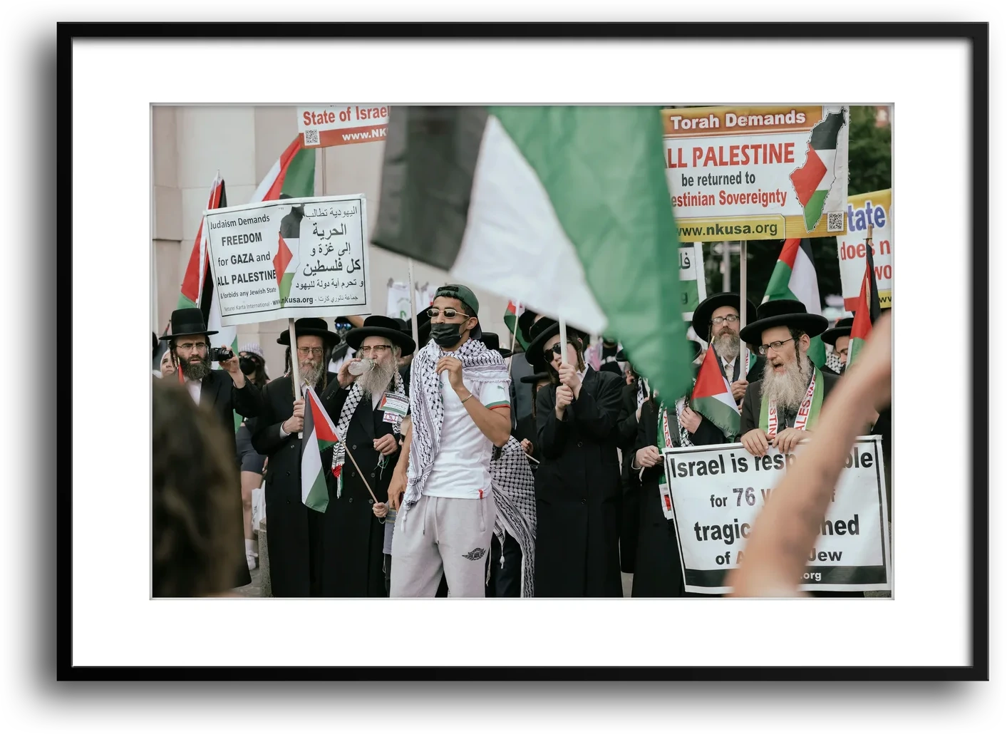 NYC Neturei Karta at Free Palestine Protest