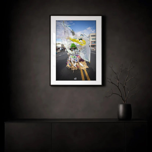 NYC J'Ouvert Green Woman framed print