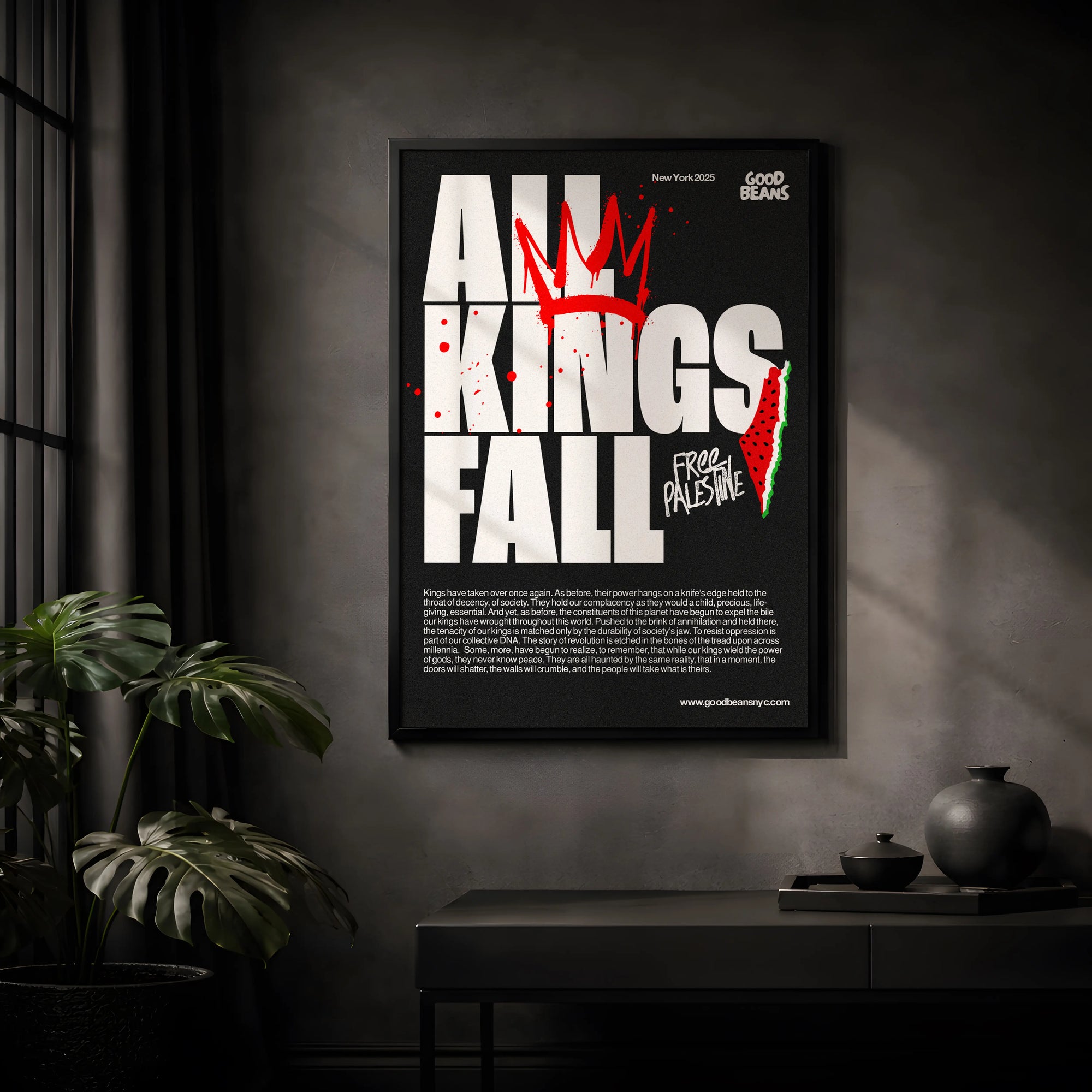All Kings Fall Poster — Free Palestine