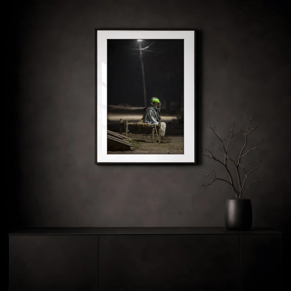 India Man Under Streetlight, Jodhpur