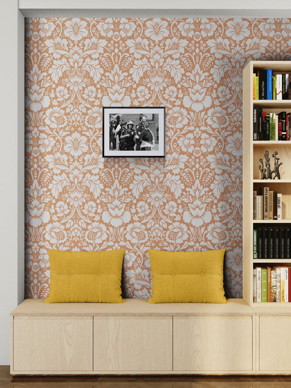 NYC Palestine Kiss, Washington Square Park framed in black above a brown leather sectional, teal wall, gold pendant lamp — Good Beans NYC.