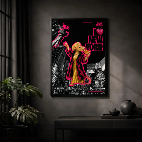 Fabulous NYC Rat Poster, Times Square